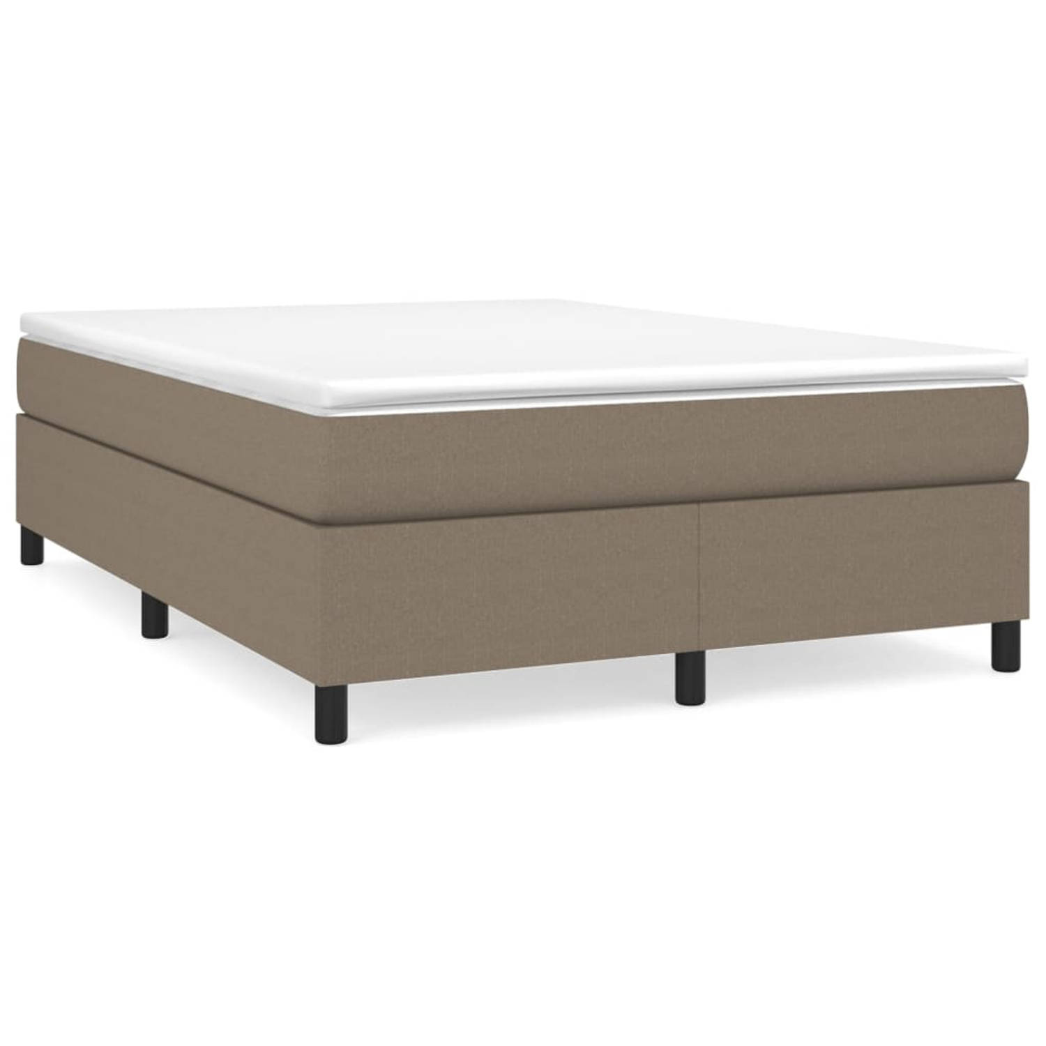 The Living Store Boxspringframe stof taupe 140x190 cm - Bed