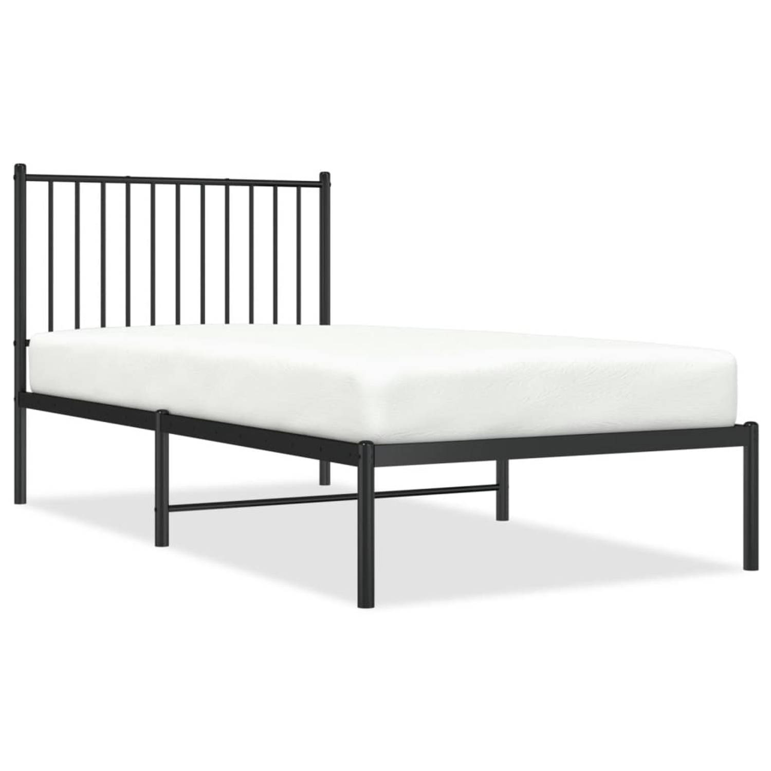 The Living Store Bedframe Basic - Zwart - 196 x 95 x 90.5 cm - Metalen constructie