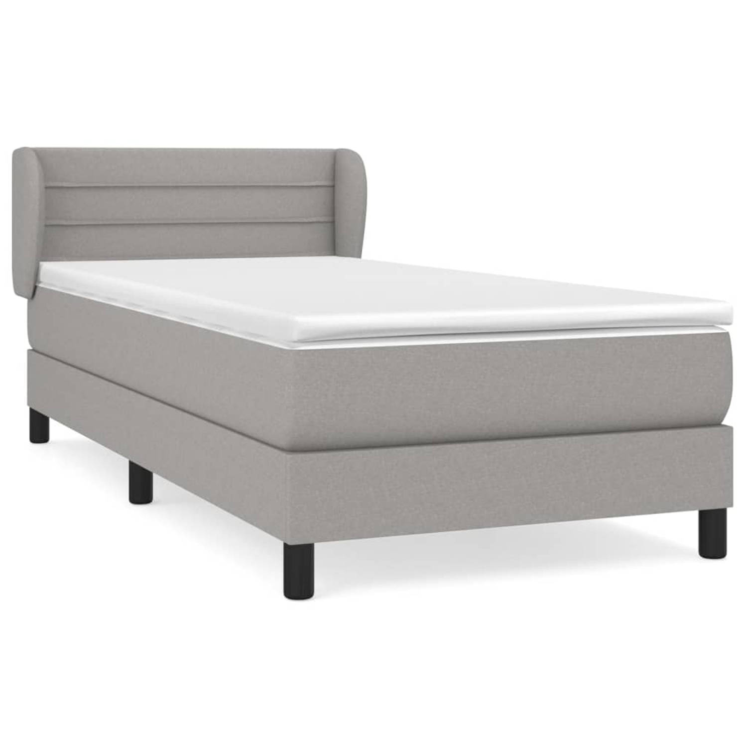 The Living Store Boxspring met matras stof lichtgrijs 90x190 cm - Boxspring - Boxsprings - Bed - Slaapmeubel - Boxspringbed - Boxspring Bed - Tweepersoonsbed - Bed Met Matras - Bed