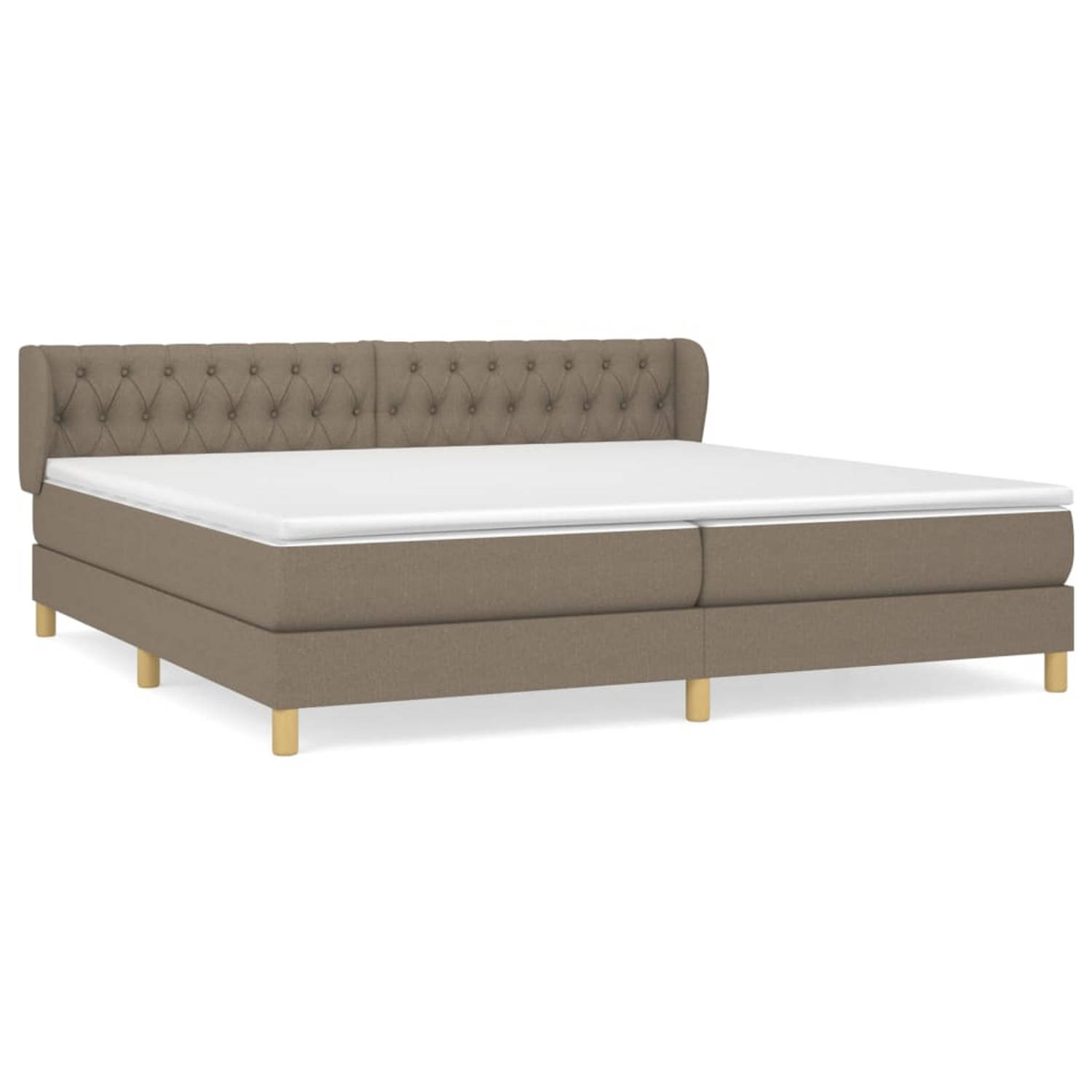 The Living Store Boxspringbed - Praktisch - Bed - 203x203x78/88 cm - Taupe