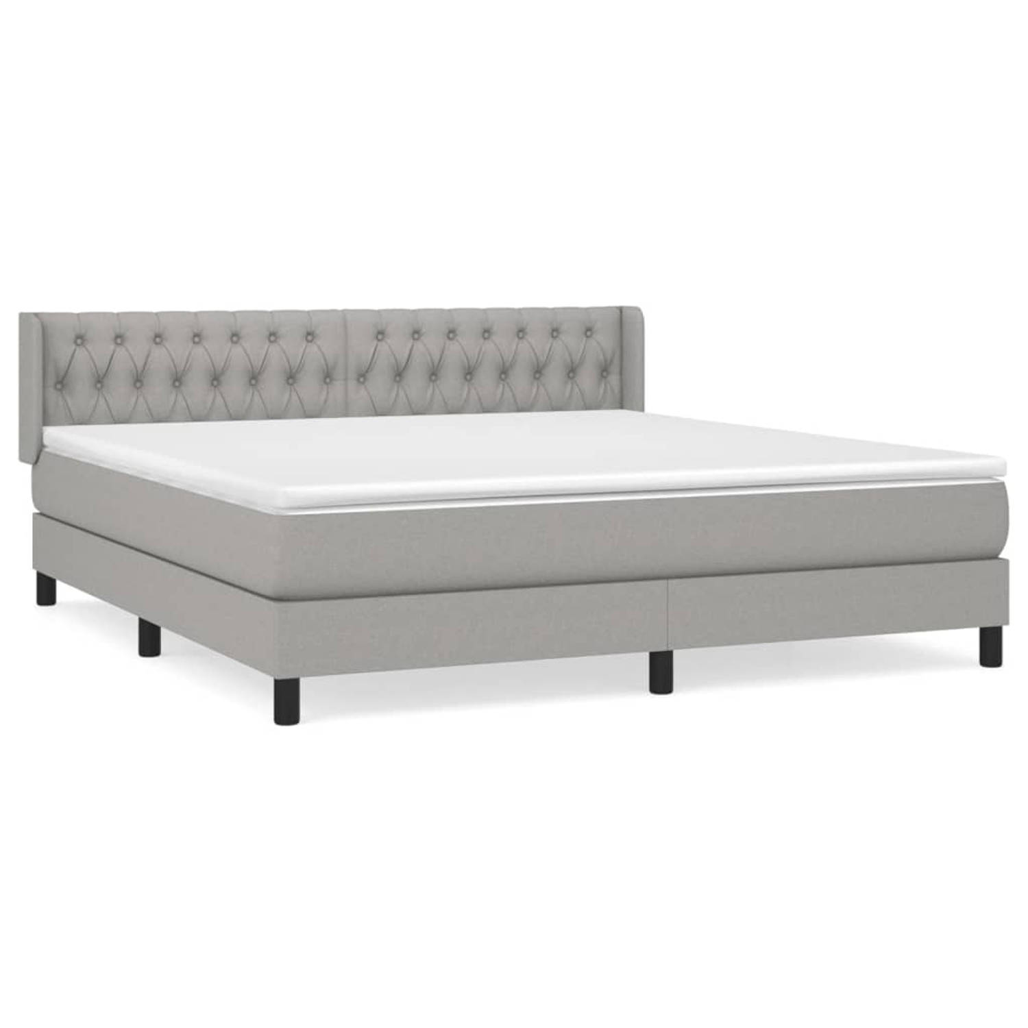 The Living Store Boxspring met matras stof lichtgrijs 180x200 cm - Boxspring - Boxsprings - Bed - Slaapmeubel - Boxspringbed - Boxspring Bed - Tweepersoonsbed - Bed Met Matras - Be