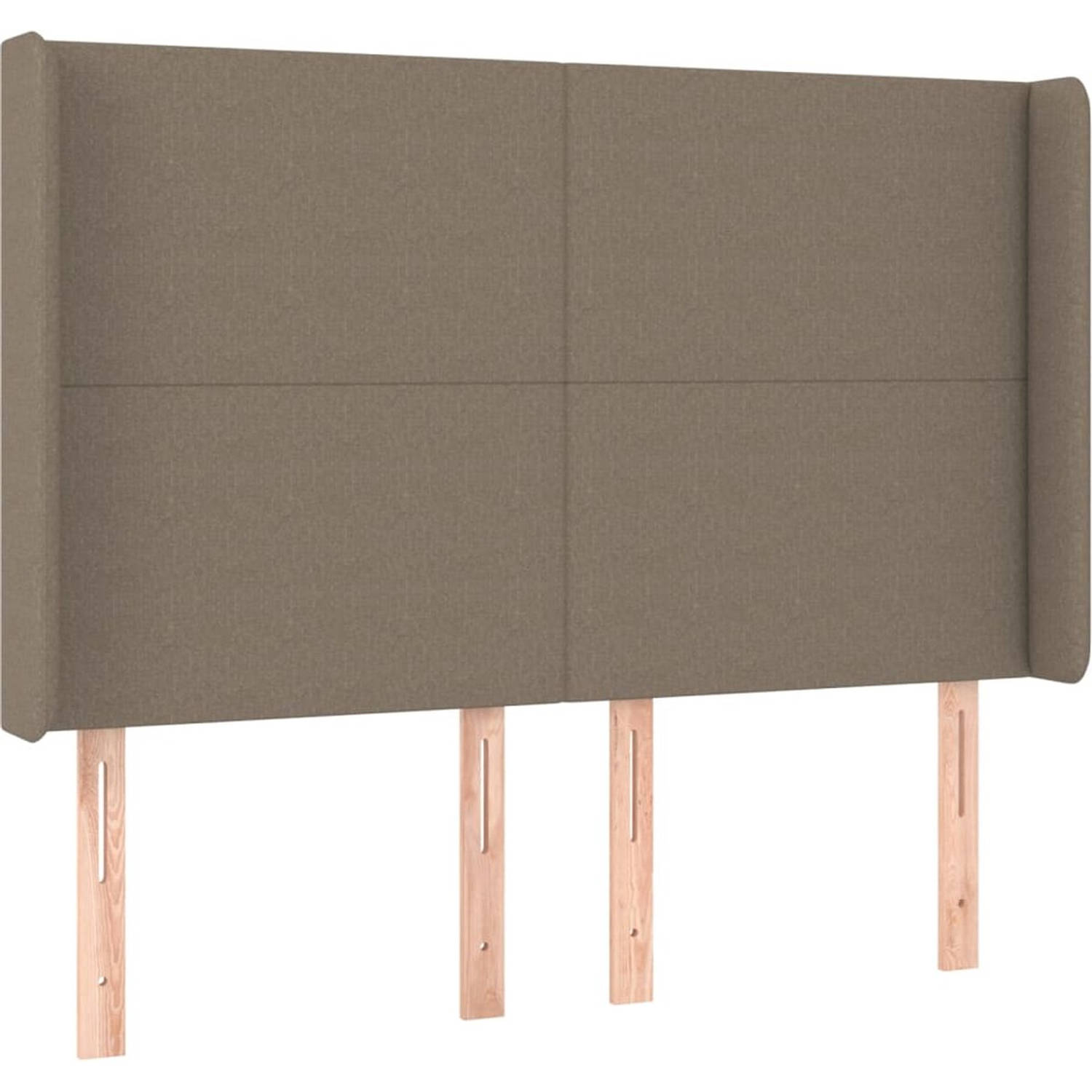 The Living Store Boxspring met matras en LED stof taupe 140x190 cm - Bed