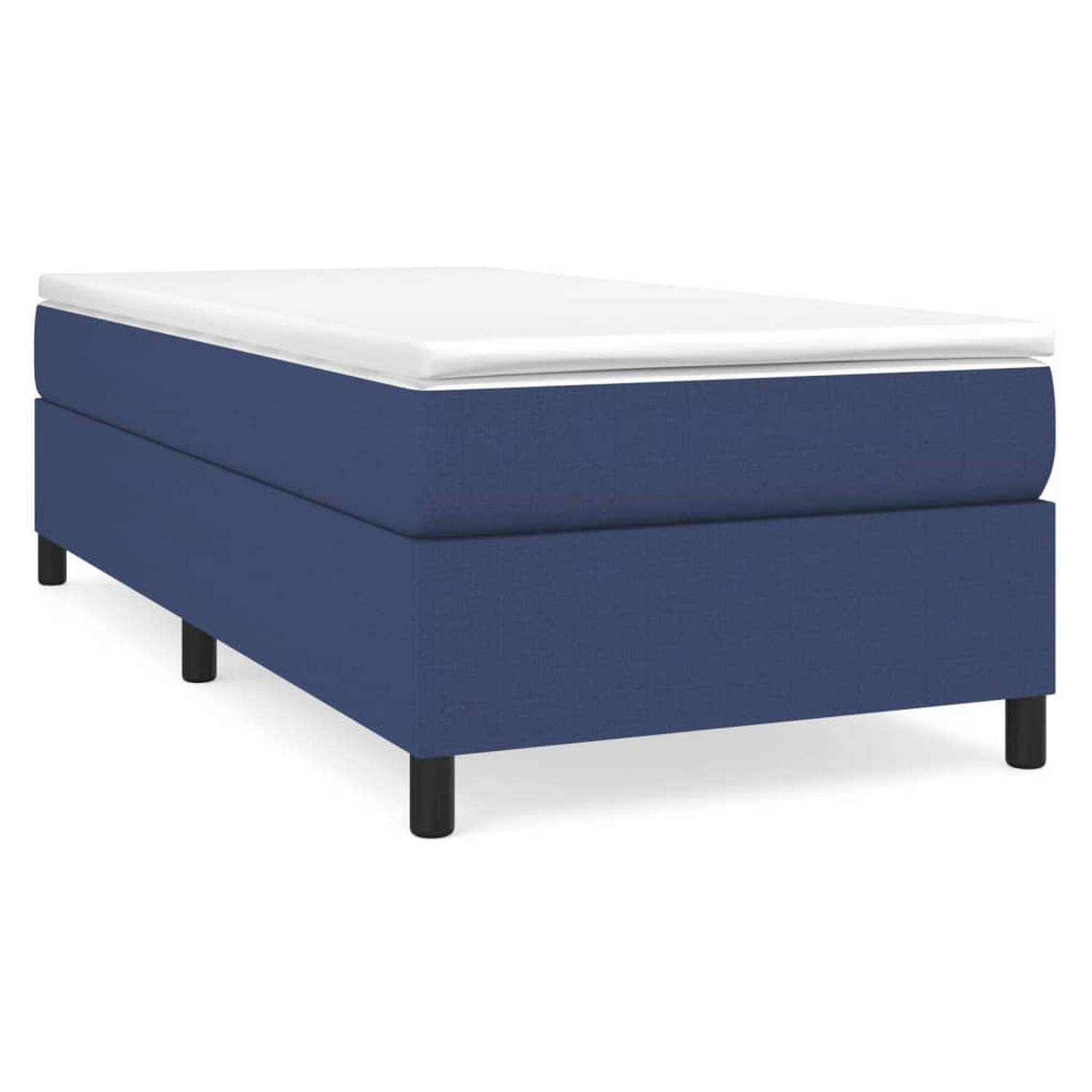 The Living Store Boxspringframe stof blauw 80x200 cm - Boxspringframe - Boxspringframes - Bed - Ledikant - Slaapmeubel - Bedframe - Bedbodem - Eenpersoonsbed - Boxspring - Bedden -