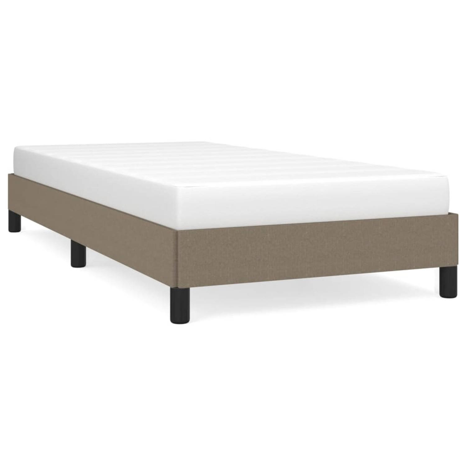 The Living Store Bedframe stof taupe 90x200 cm - Bedframe - Bedframes - Slaapmeubel - Bedbodem - Ledikant - Eenpersoonsbed - Slaapmeubels - Slaapmeubelen - Slaapmeubilair - Bedbode