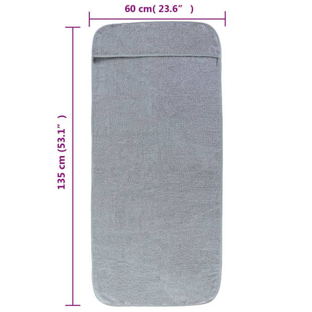 vidaXL Strandhanddoeken 6 st 400 g/m² 60x135 cm stof grijs