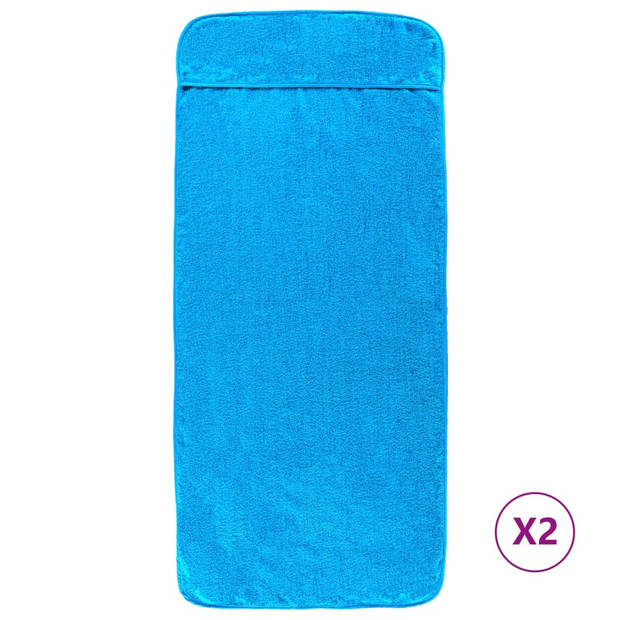 The Living Store Strandhanddoek - Turquoise - 60 x 135 cm - Zacht en snel drogend