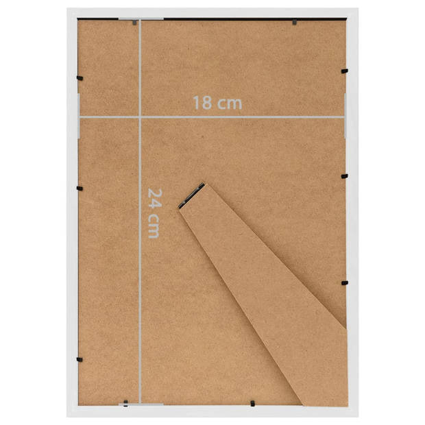 vidaXL Fotolijsten 3 st voor tafel 18x24 cm MDF wit