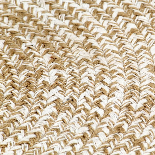 vidaXL Vloerkleed handgemaakt 90 cm jute wit en naturel