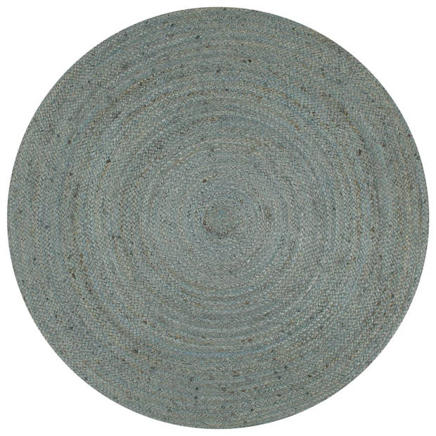 The Living Store Jute tapijt - 150 cm - Handgemaakt - Olijfgroen - Aantrekkelijke textuur