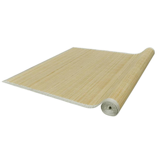 The Living Store Bamboe Mat 120 x 180 cm - PVC Anti-slip - Neutrale kleur - Polyester
