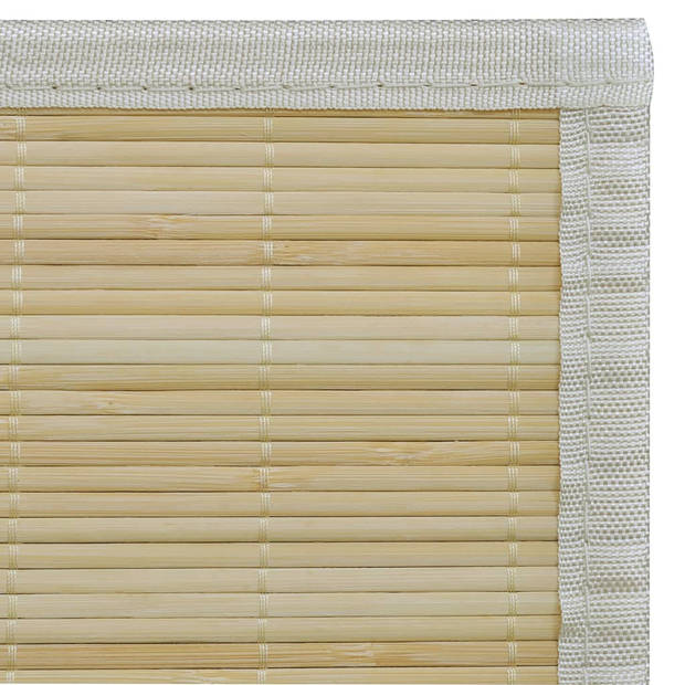 The Living Store Bamboe Mat - Neutrale bamboe kleur - 150 x 200 cm - PVC anti-slip onderkant