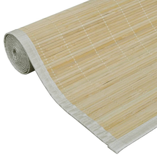 The Living Store Bamboe Tapijt - Naturel - 100x160 cm - Anti-slip PVC-onderkant
