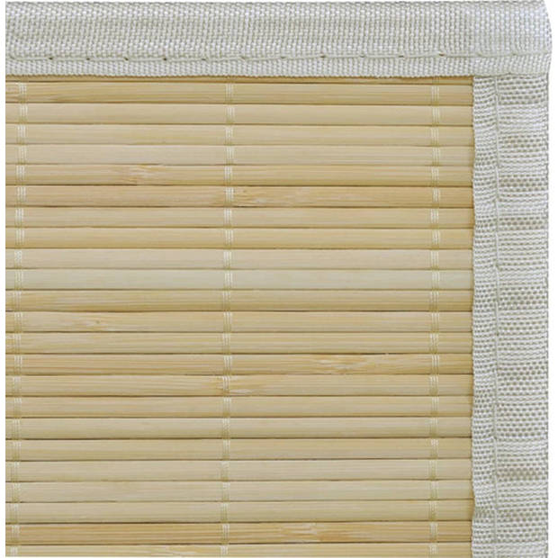 The Living Store Bamboo Mat - Neutrale bamboe kleur - 80 x 200 cm - PVC anti-slip onderkant