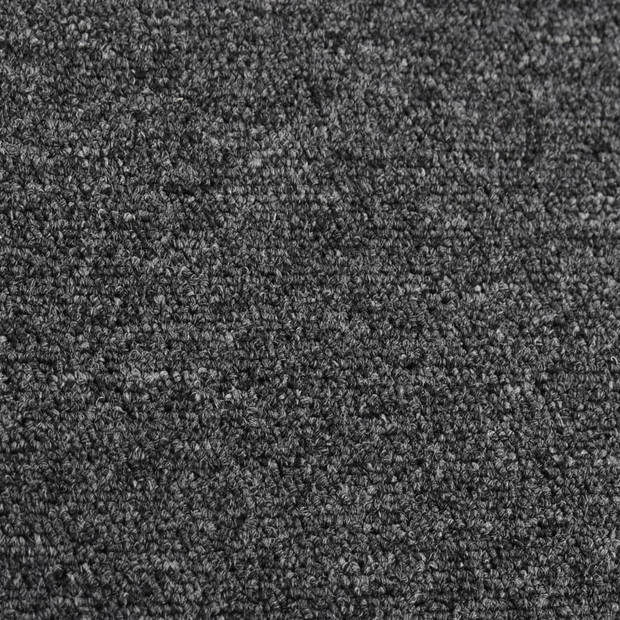 The Living Store Tapijtloper - Antraciet - 80 x 400 cm - Genaaldvilte stof