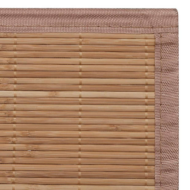 The Living Store Bamboe Mat - Bruin - 80 x 200 cm - PVC Anti-Slip - Polypropyleen Randen