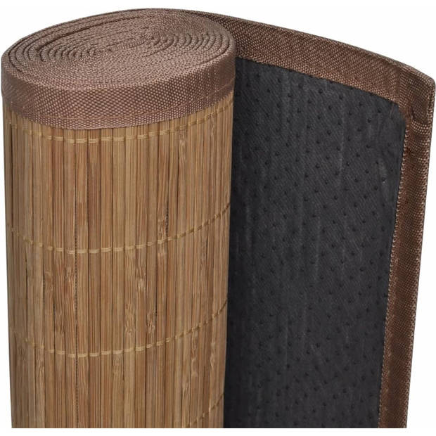 The Living Store Bamboe Mat - Moderne - Tapijt - 150 x 200 cm - PVC Anti-slip - Bruin