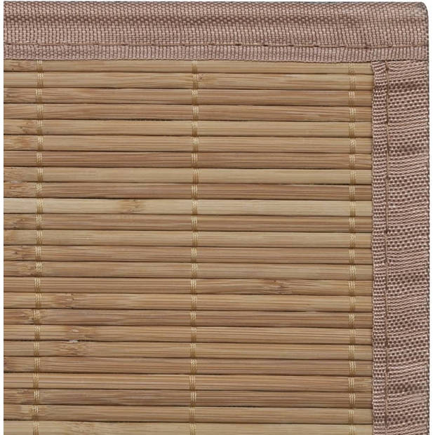 The Living Store Bamboe Mat - Moderne - Tapijt - 150 x 200 cm - PVC Anti-slip - Bruin