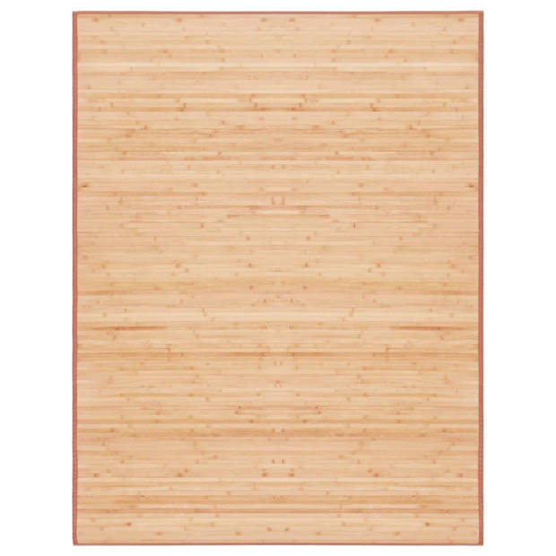The Living Store Bamboe Tapijt - 150 x 200 cm - Anti-slip onderkant - Bruin - Reinigen met vochtige doek