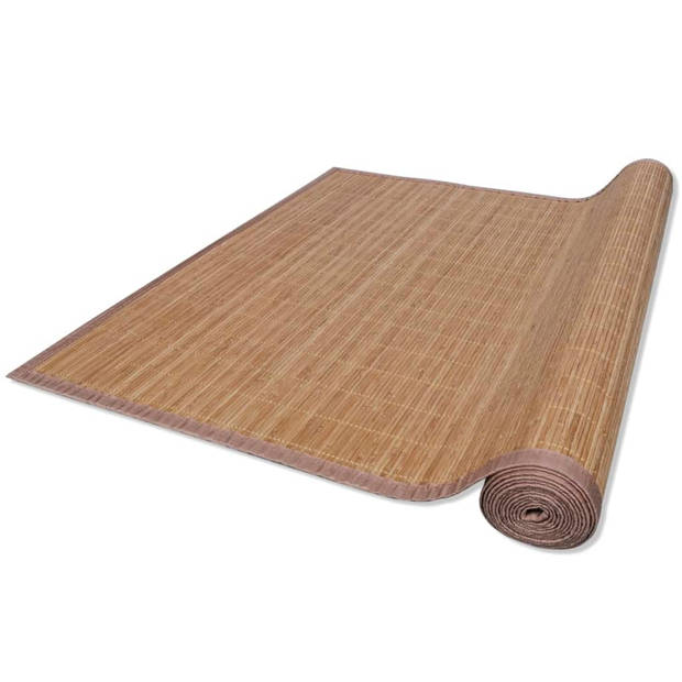 The Living Store Bamboe Tapijt - Bruin - 100 x 160 cm - Anti-slip PVC-onderkant