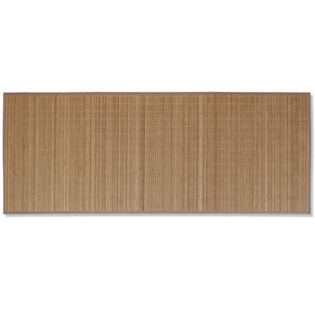 The Living Store Bamboe Tapijt - 160 x 230 cm - Bruin - Met anti-slip PVC-onderkant