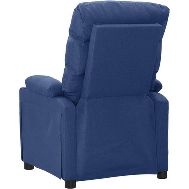 The Living Store Fauteuil verstelbaar stof blauw - Fauteuil