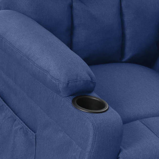 The Living Store Fauteuil verstelbaar stof blauw - Fauteuil