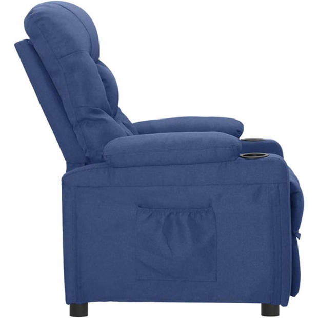 The Living Store Fauteuil verstelbaar stof blauw - Fauteuil