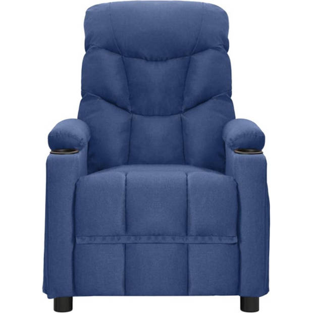 The Living Store Fauteuil verstelbaar stof blauw - Fauteuil