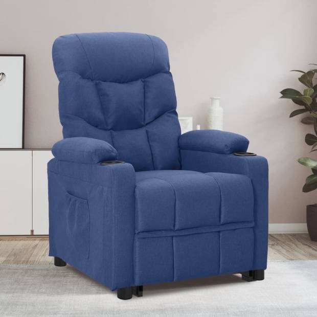 The Living Store Fauteuil verstelbaar stof blauw - Fauteuil