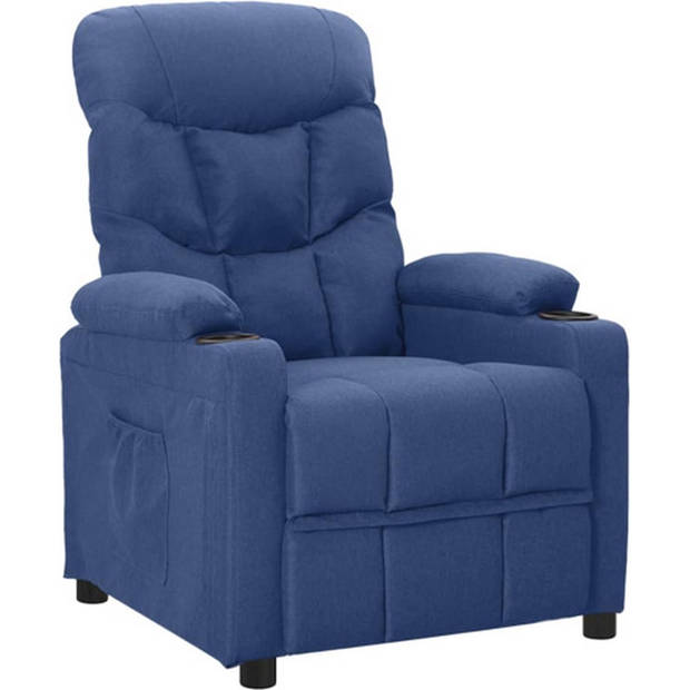 The Living Store Fauteuil verstelbaar stof blauw - Fauteuil