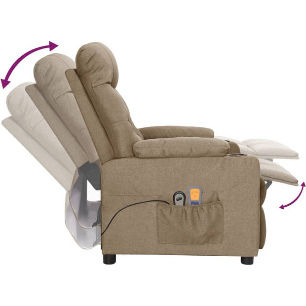 The Living Store Elektrische Massagefauteuil - Taupe - 73 x 94 x 101.5 cm - 6-punts massage