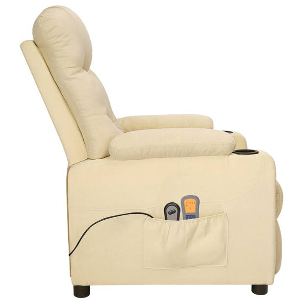 The Living Store Elektrische Massagefauteuil - crème - 73 x 94 x 101.5 cm - verstelbaar - massage - stof