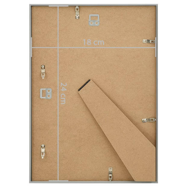 vidaXL Fotolijsten 3 st voor wand of tafel 18x24 cm MDF zilverkleurig