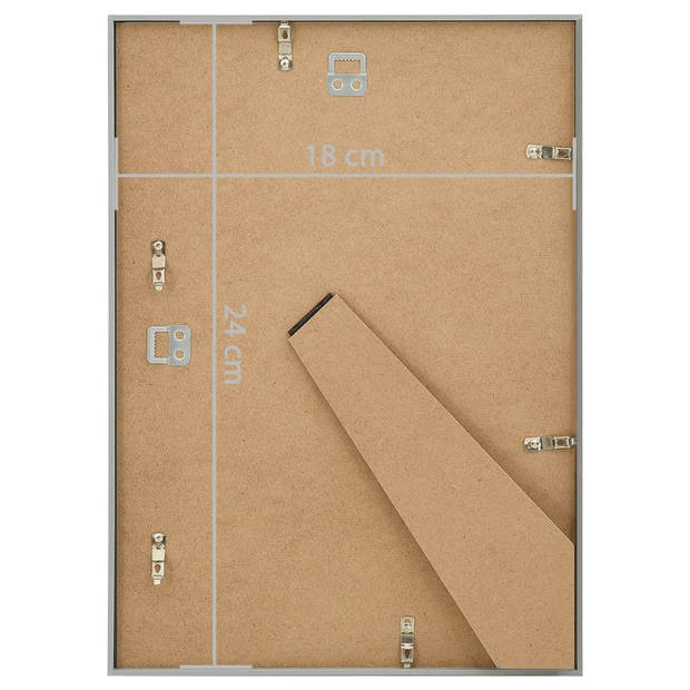 vidaXL Fotolijsten 5 st voor wand of tafel 18x24 cm MDF zilverkleurig