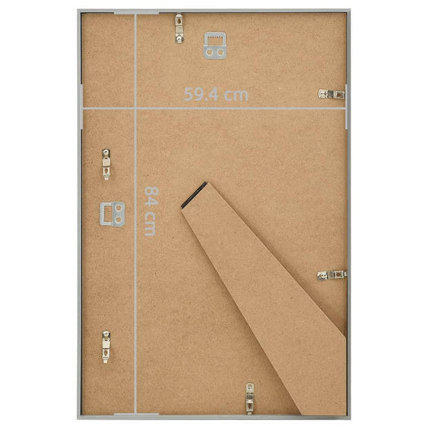 vidaXL Fotolijsten 3 st voor wand of tafel 59,4x84 cm MDF zilverkleur