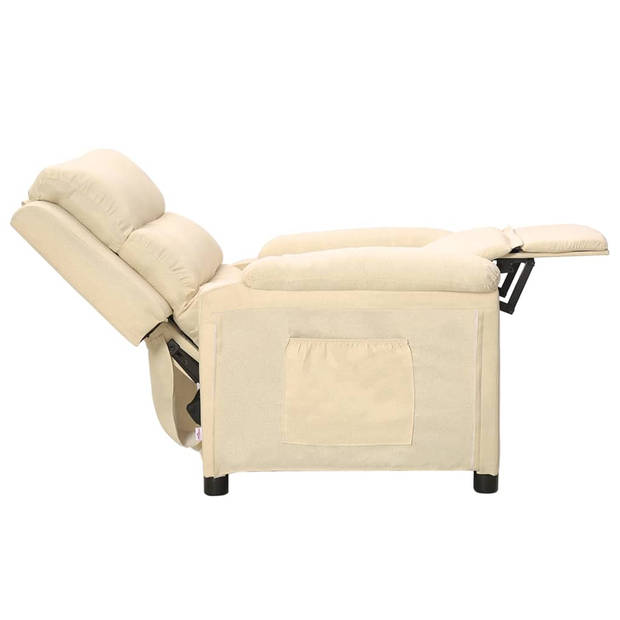 The Living Store Verstelbare Fauteuil - Crème - 74 x 92 x 101.5 cm - Comfortabel en Duurzaam