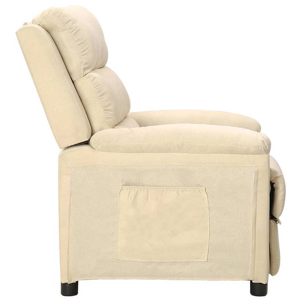 The Living Store Verstelbare Fauteuil - Crème - 74 x 92 x 101.5 cm - Comfortabel en Duurzaam