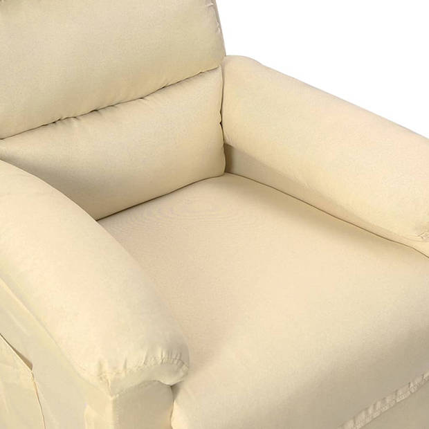 The Living Store Verstelbare Fauteuil - Crème - 74 x 92 x 101.5 cm - Comfortabel en Duurzaam