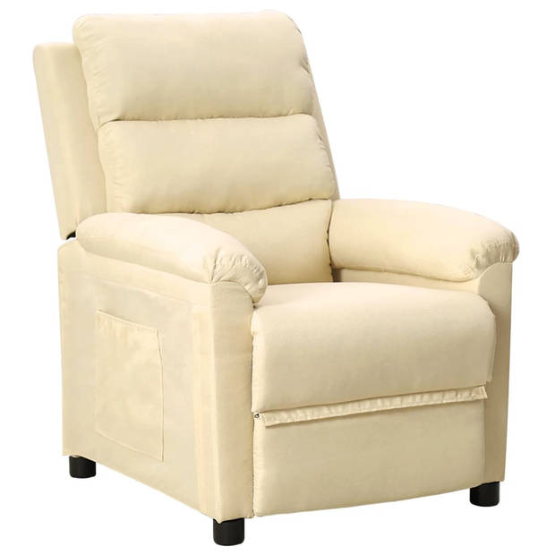 The Living Store Verstelbare Fauteuil - Crème - 74 x 92 x 101.5 cm - Comfortabel en Duurzaam