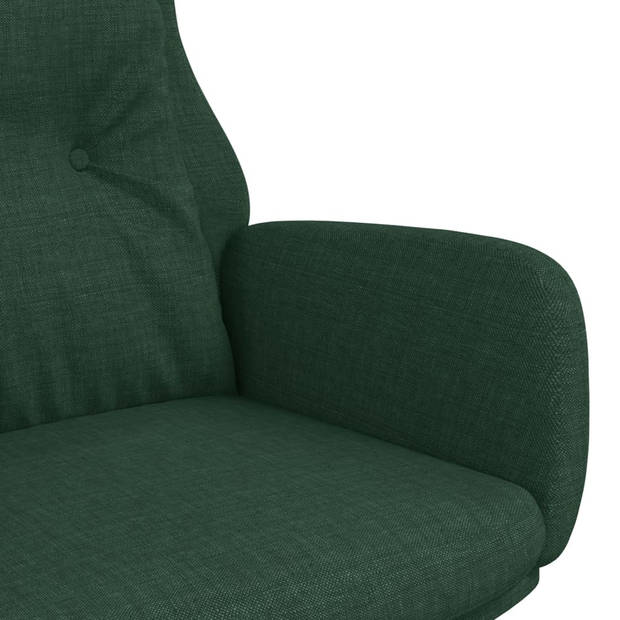 The Living Store Fauteuil Relaxstoel - donkergroen - 70 x 77 x 94 cm - dik gevoerd