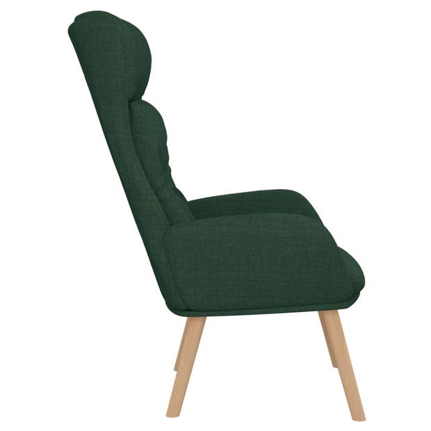 The Living Store Fauteuil Relaxstoel - donkergroen - 70 x 77 x 94 cm - dik gevoerd