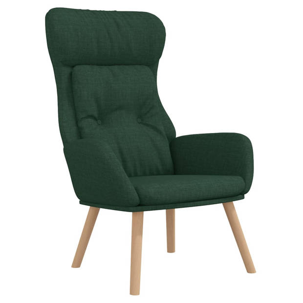 The Living Store Fauteuil Relaxstoel - donkergroen - 70 x 77 x 94 cm - dik gevoerd