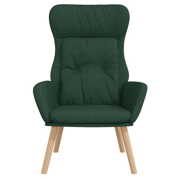 The Living Store Fauteuil Relaxstoel - donkergroen - 70 x 77 x 94 cm - dik gevoerd