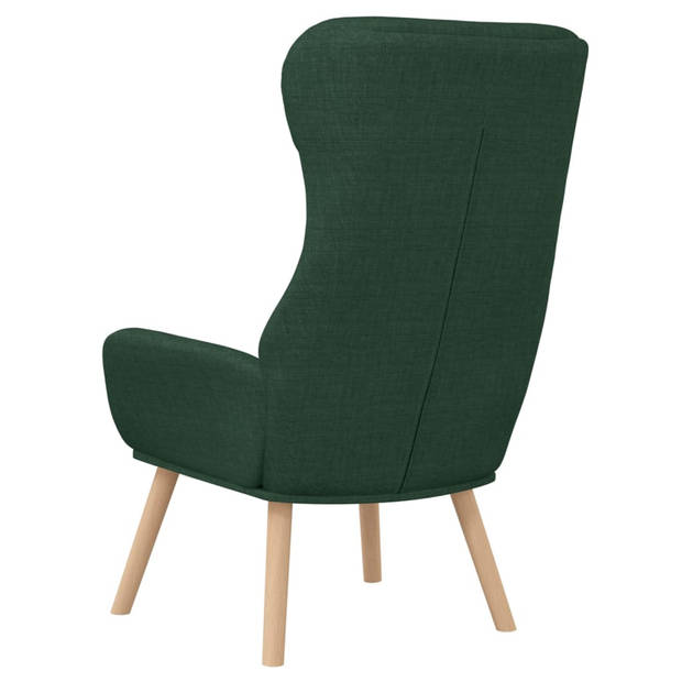 The Living Store Fauteuil Relaxstoel - donkergroen - 70 x 77 x 94 cm - dik gevoerd