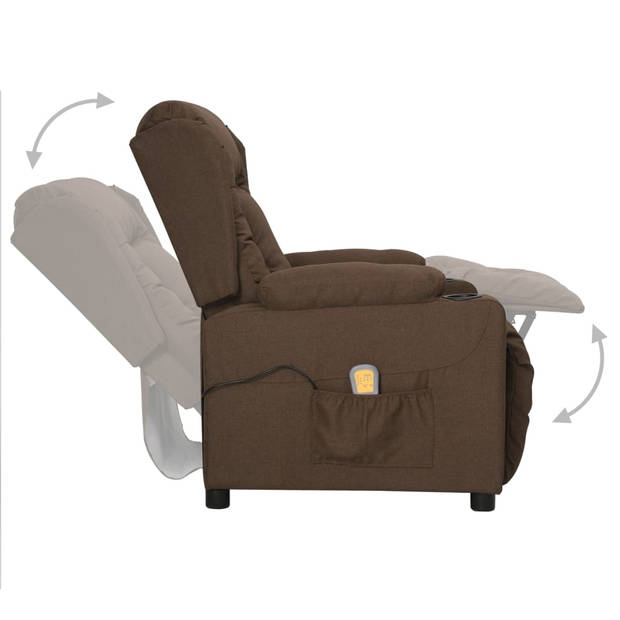 The Living Store Sta-op Verstelbare Massagestoel - Bruin - 72.5 x 96 x 99.5 cm - 6-punts trillingsmassage