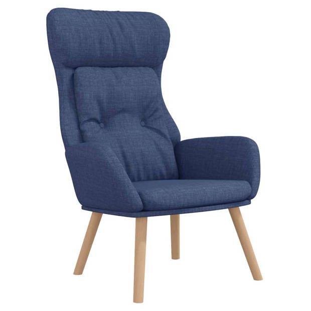 The Living Store Fauteuil Dik Gevoerd Blauw - 70x77x94 cm - Optimaal Zitcomfort