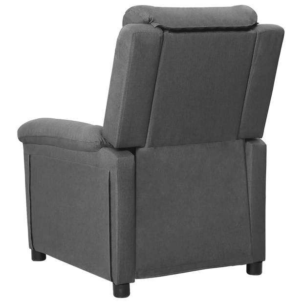 The Living Store verstelbare fauteuil - lichtgrijs - 74x92x101.5cm (BxDxH) - met zijvak