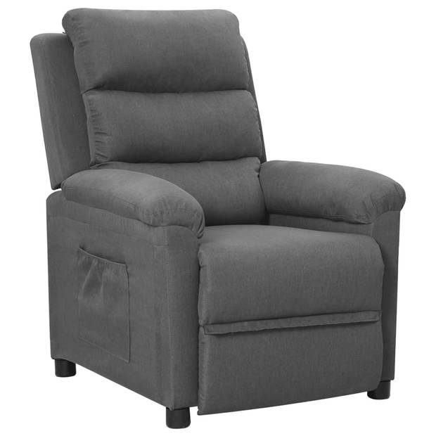 The Living Store verstelbare fauteuil - lichtgrijs - 74x92x101.5cm (BxDxH) - met zijvak