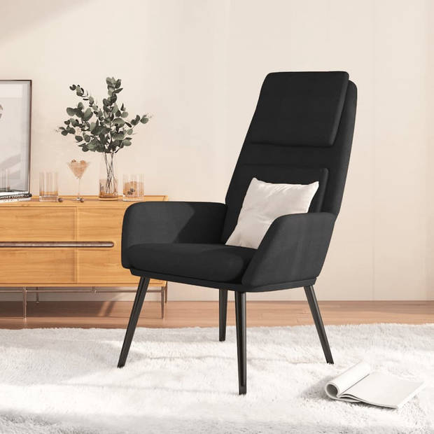 The Living Store fauteuil Comfort - 70 x 77 x 98 cm - zwart stof