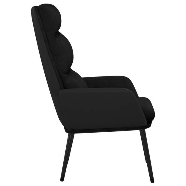 The Living Store Relaxstoel - Fauteuil - Zwart - 70 x 77 x 98 cm - Stevig en comfortabel